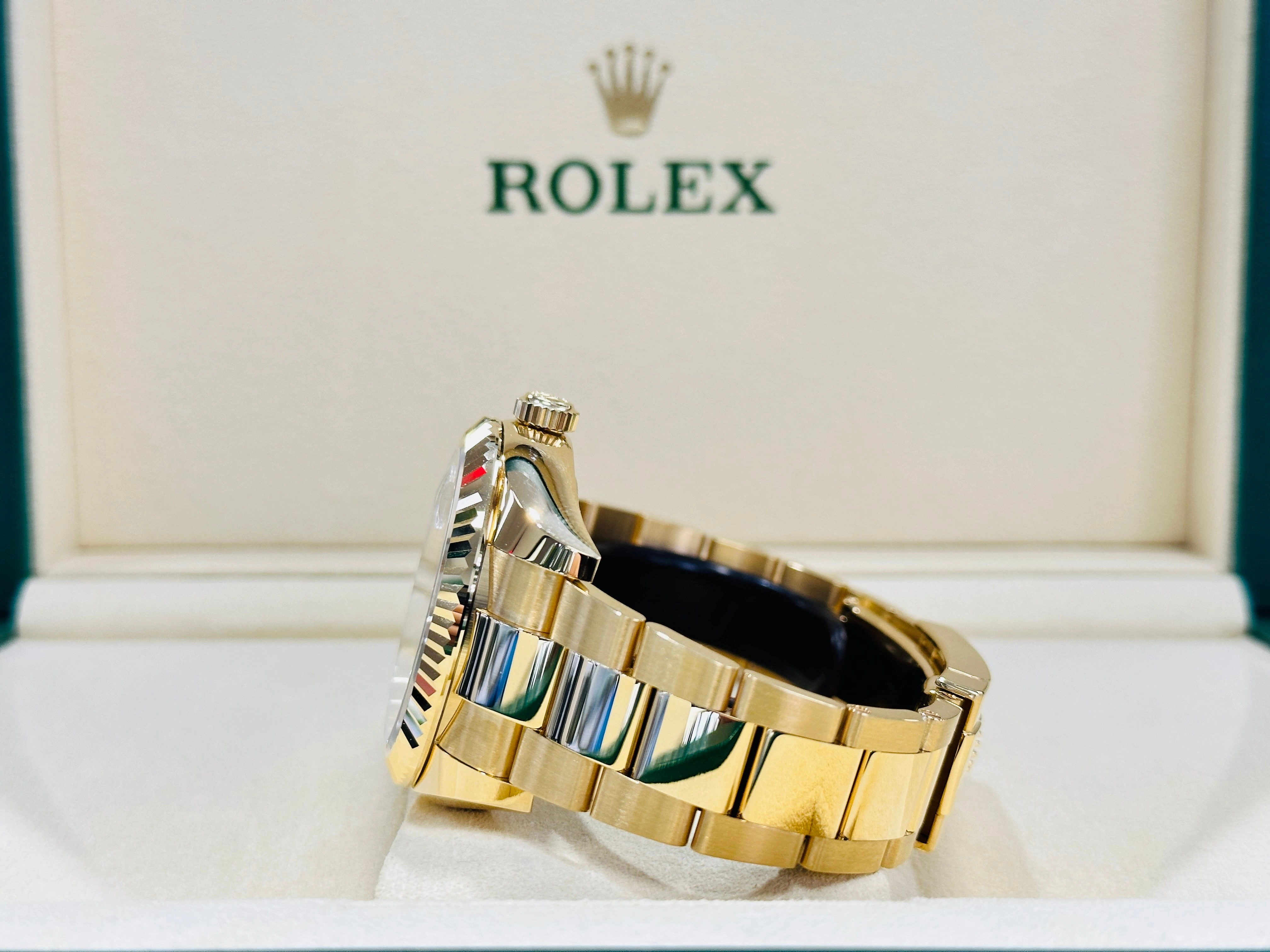 Rolex Sky-Dweller 326938 Yellow Gold Champagne Dial 42 Unworn Box and Papers