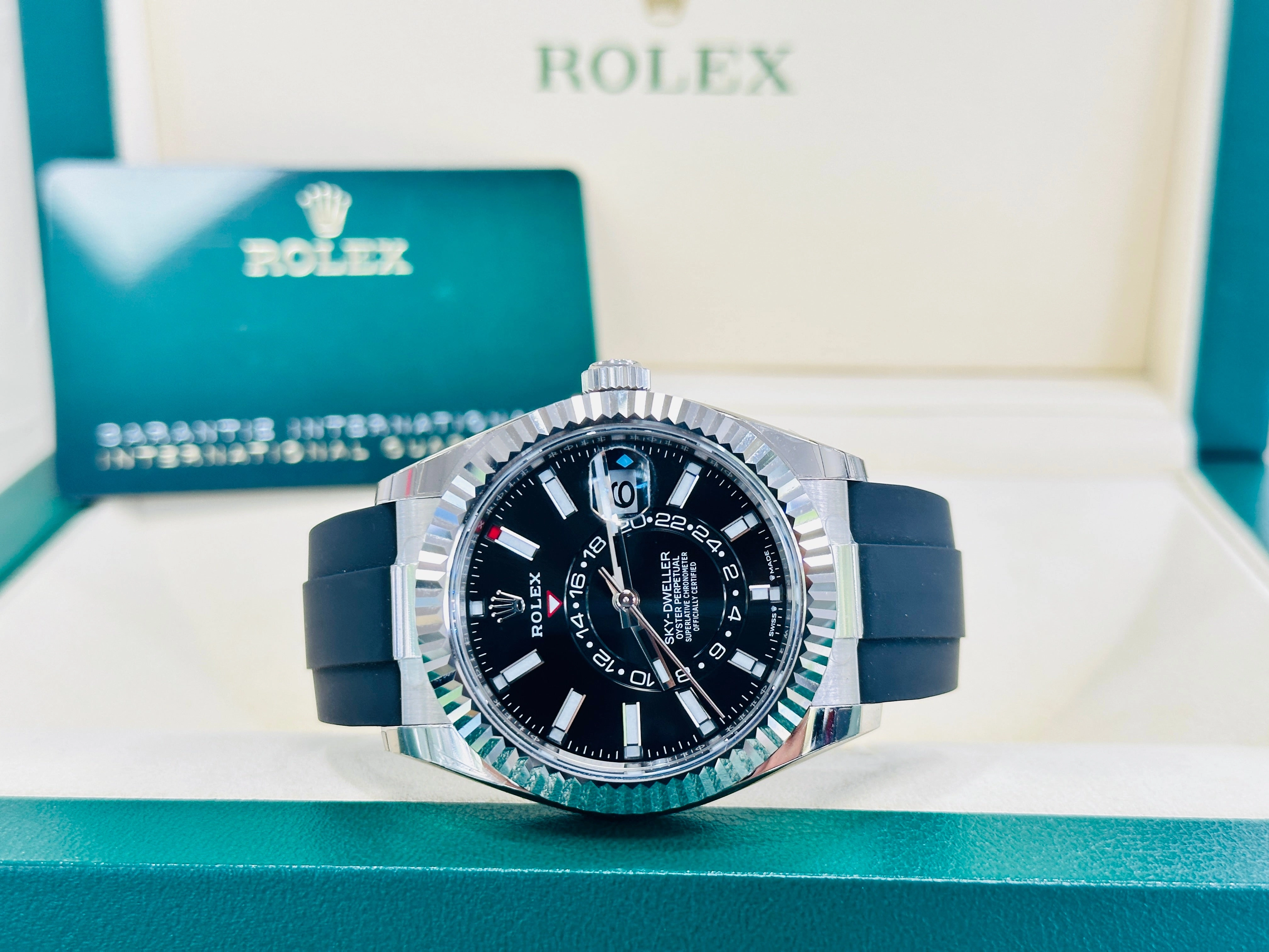 Rolex Sky-Dweller 336239 Oyster Flex 18K White Gold Box and Papers UNWORN