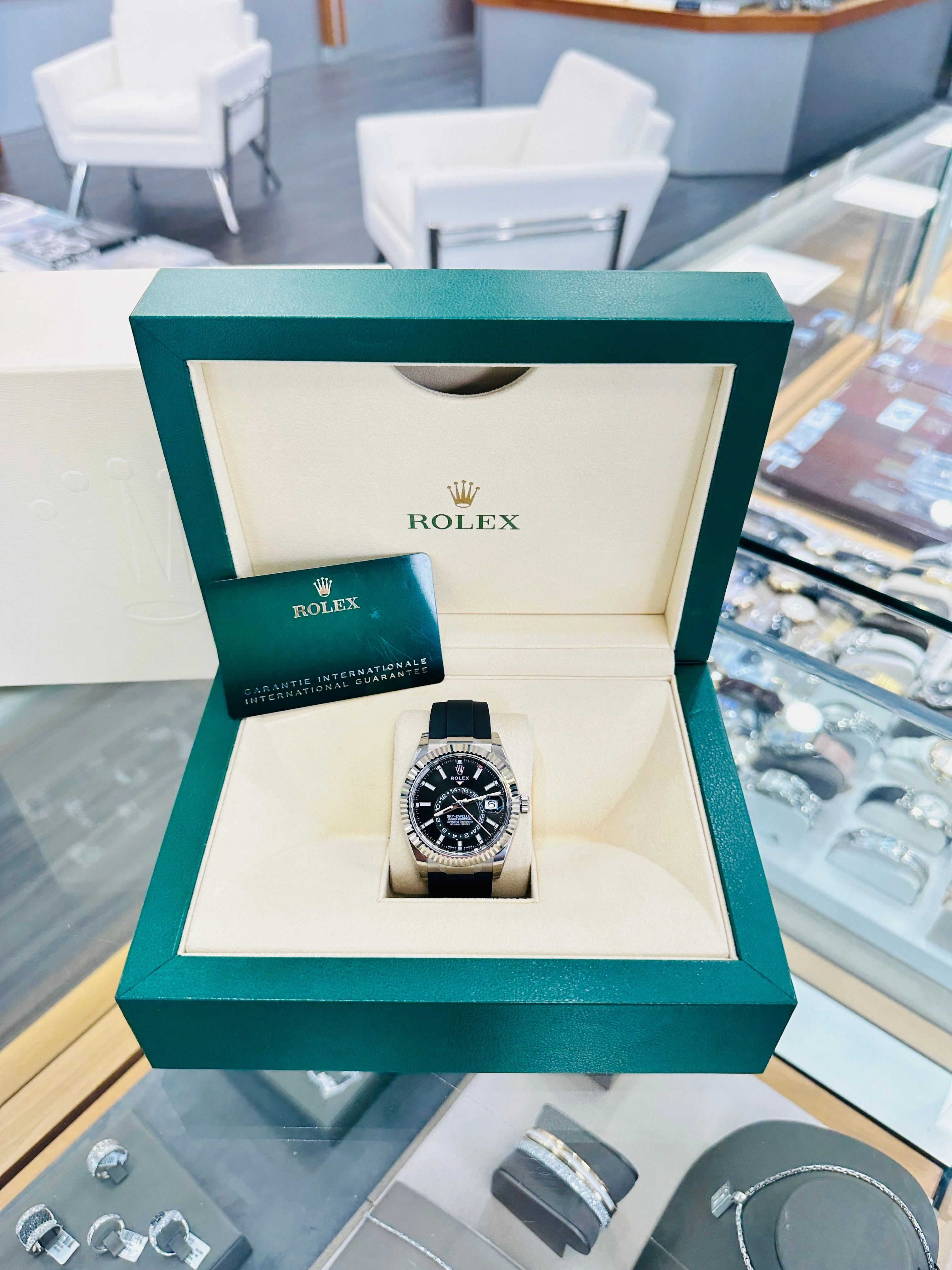 Rolex Sky-Dweller 336239 Oyster Flex 18K White Gold Box and Papers UNWORN
