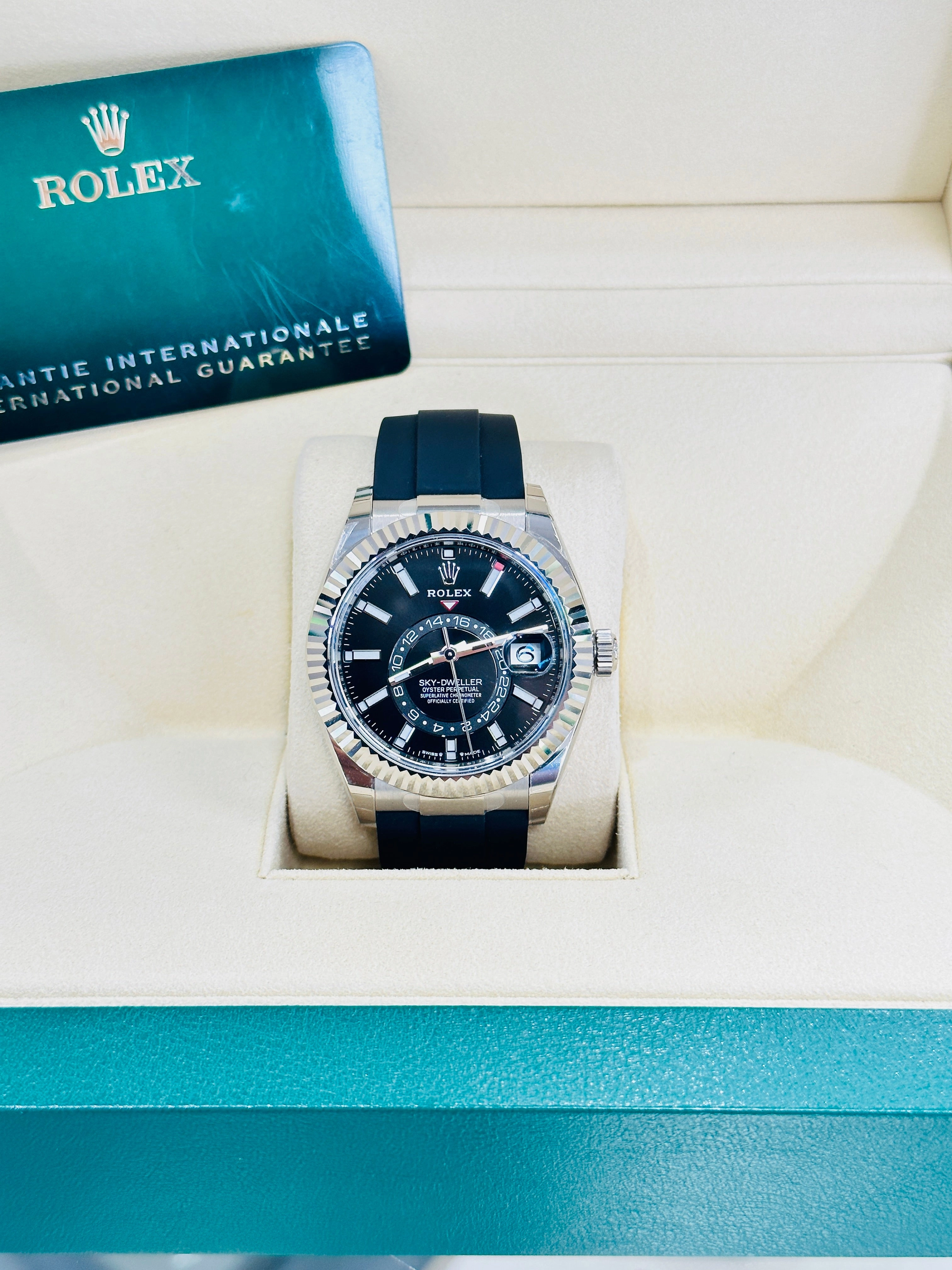 Rolex Sky-Dweller 336239 Oyster Flex 18K White Gold Box and Papers UNWORN