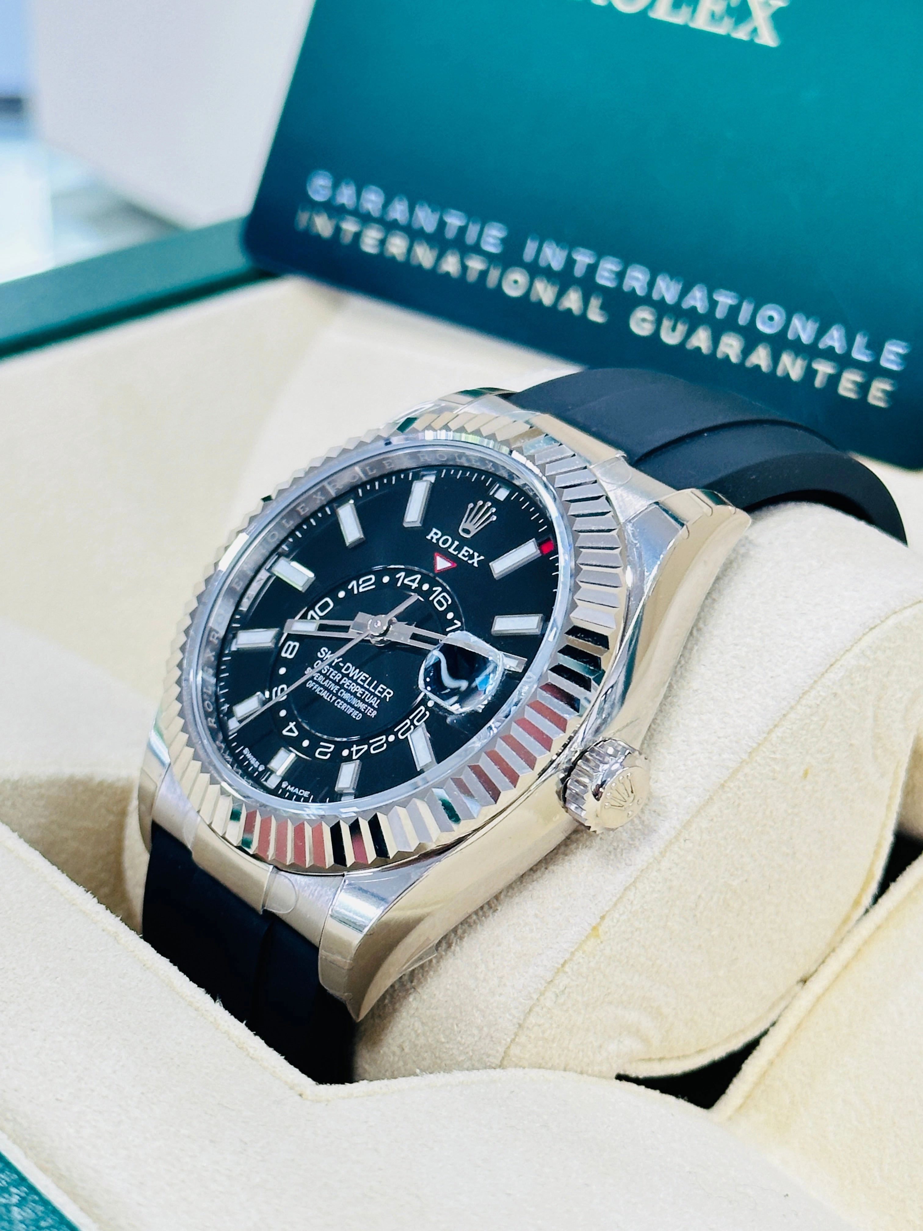 Rolex Sky-Dweller 336239 Oyster Flex 18K White Gold Box and Papers UNWORN