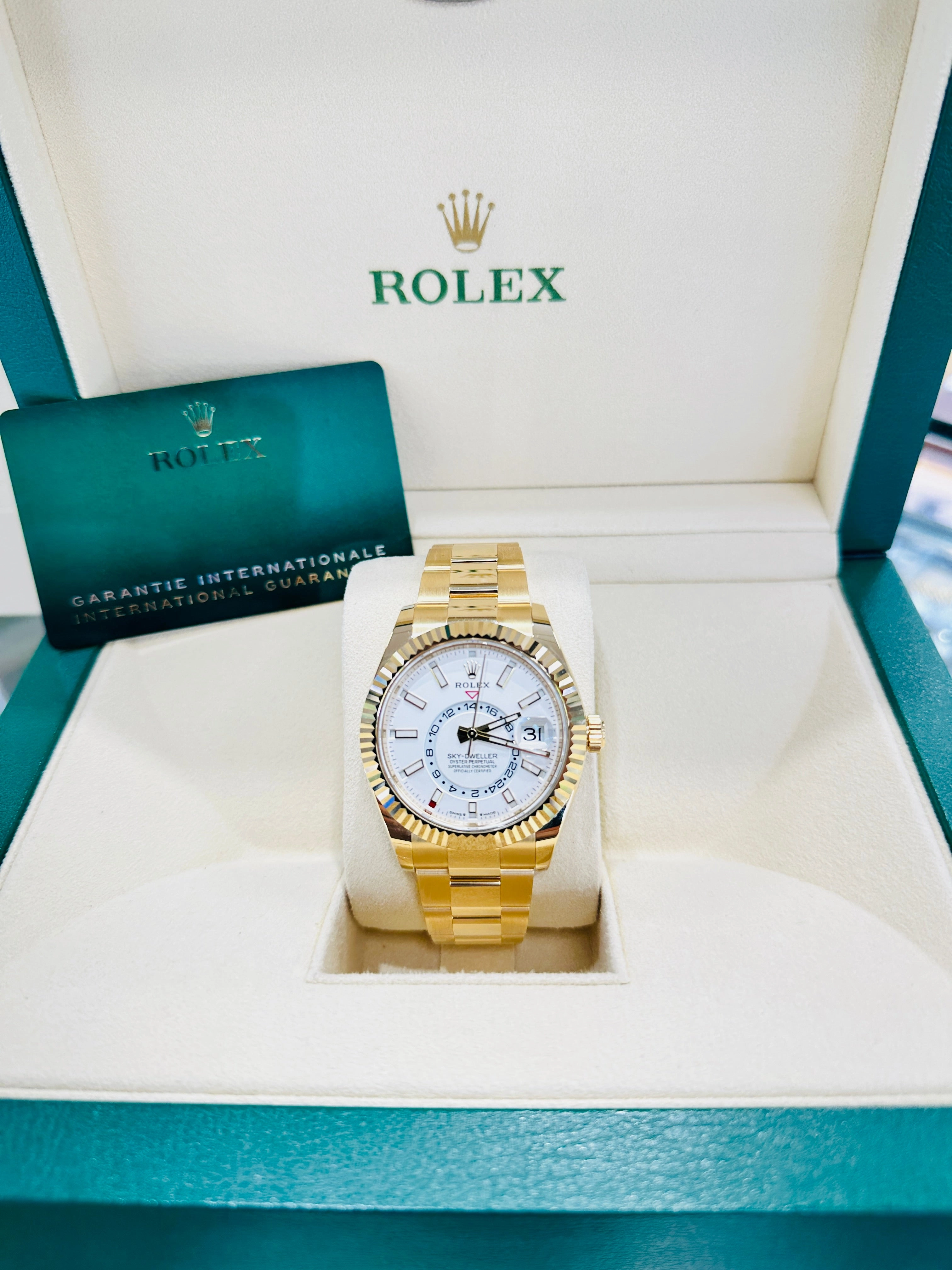 Rolex Sky-Dweller 336938 Yellow Gold White Dial UNWORN Box and Papers NEW MODEL 2023!