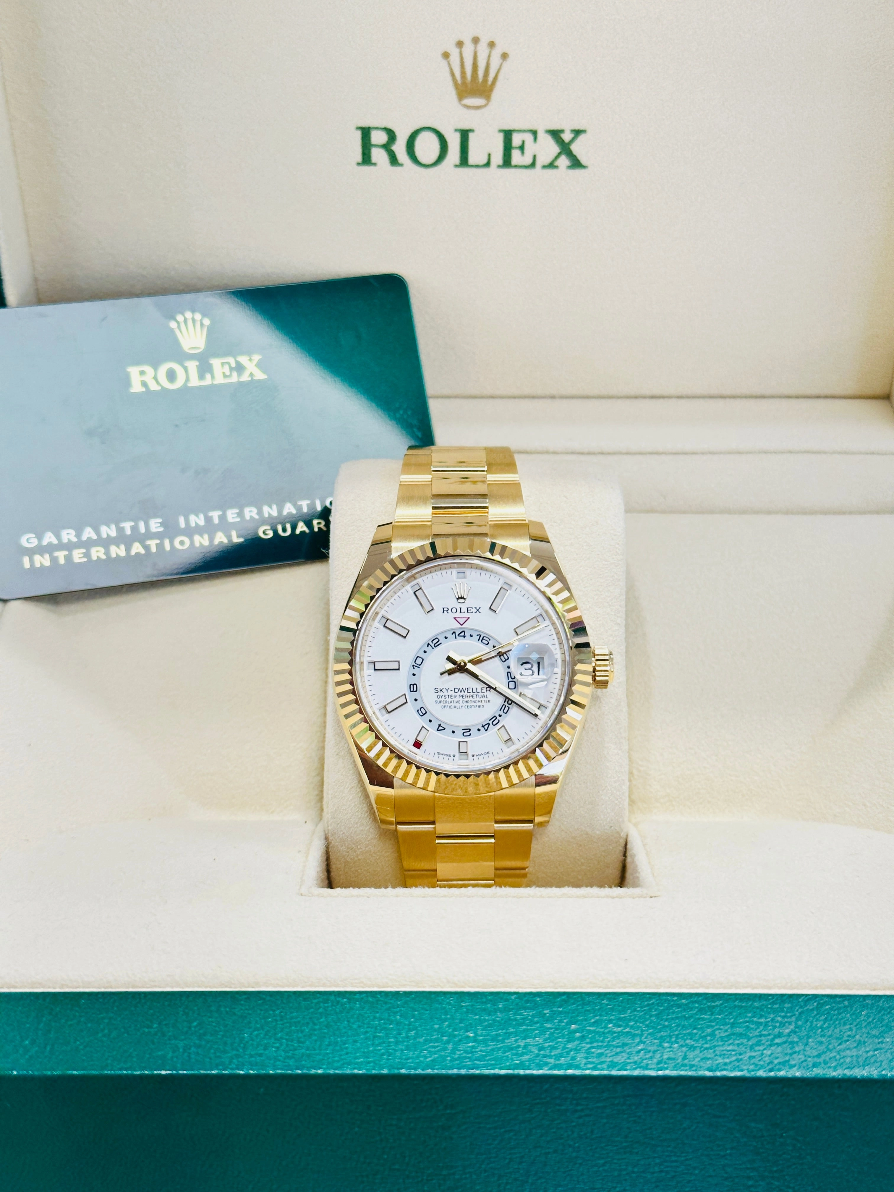 Rolex Sky-Dweller 336938 Yellow Gold White Dial UNWORN Box and Papers NEW MODEL 2023!