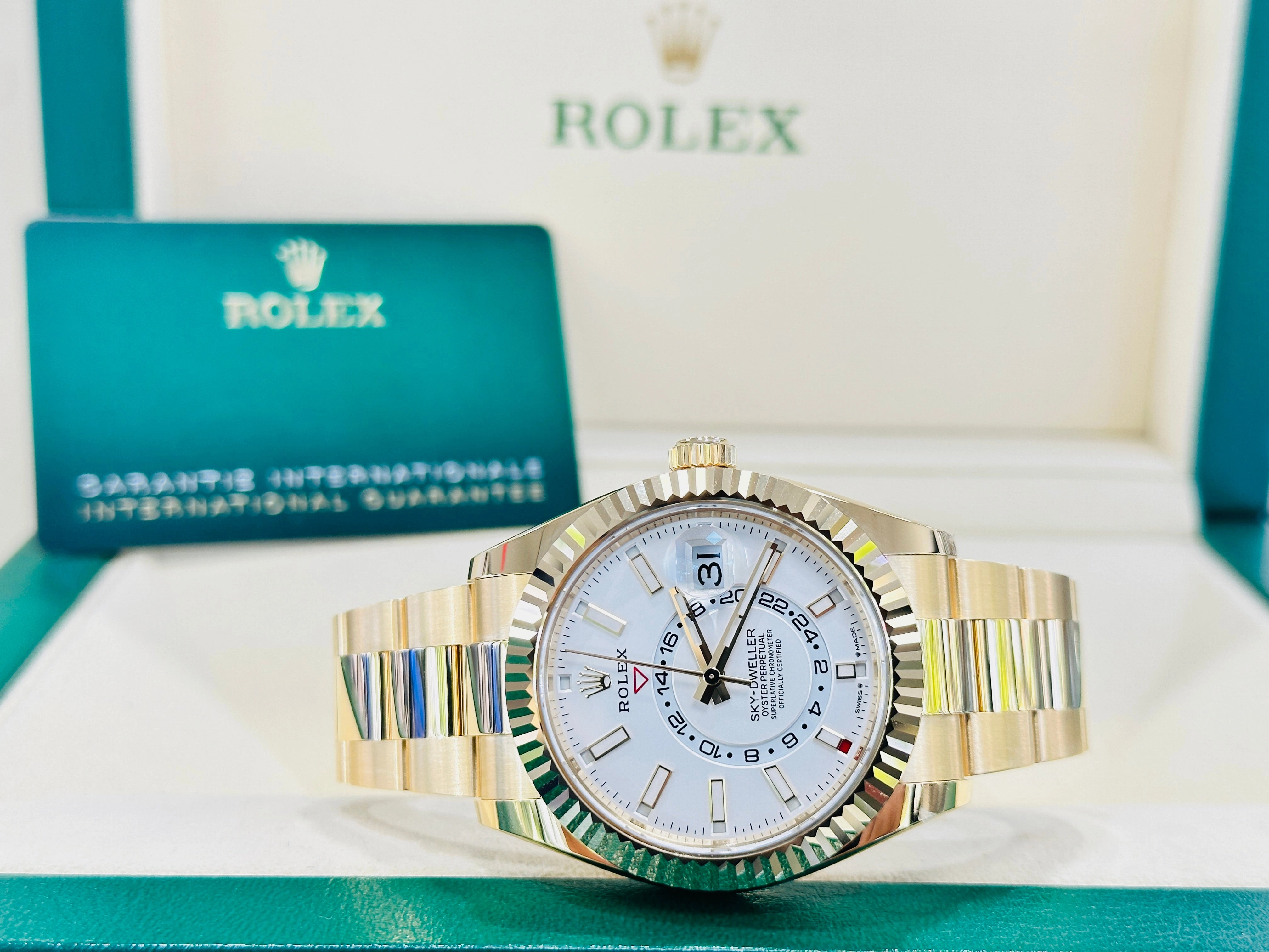 Rolex Sky-Dweller 336938 Yellow Gold White Dial UNWORN Box and Papers NEW MODEL 2023!