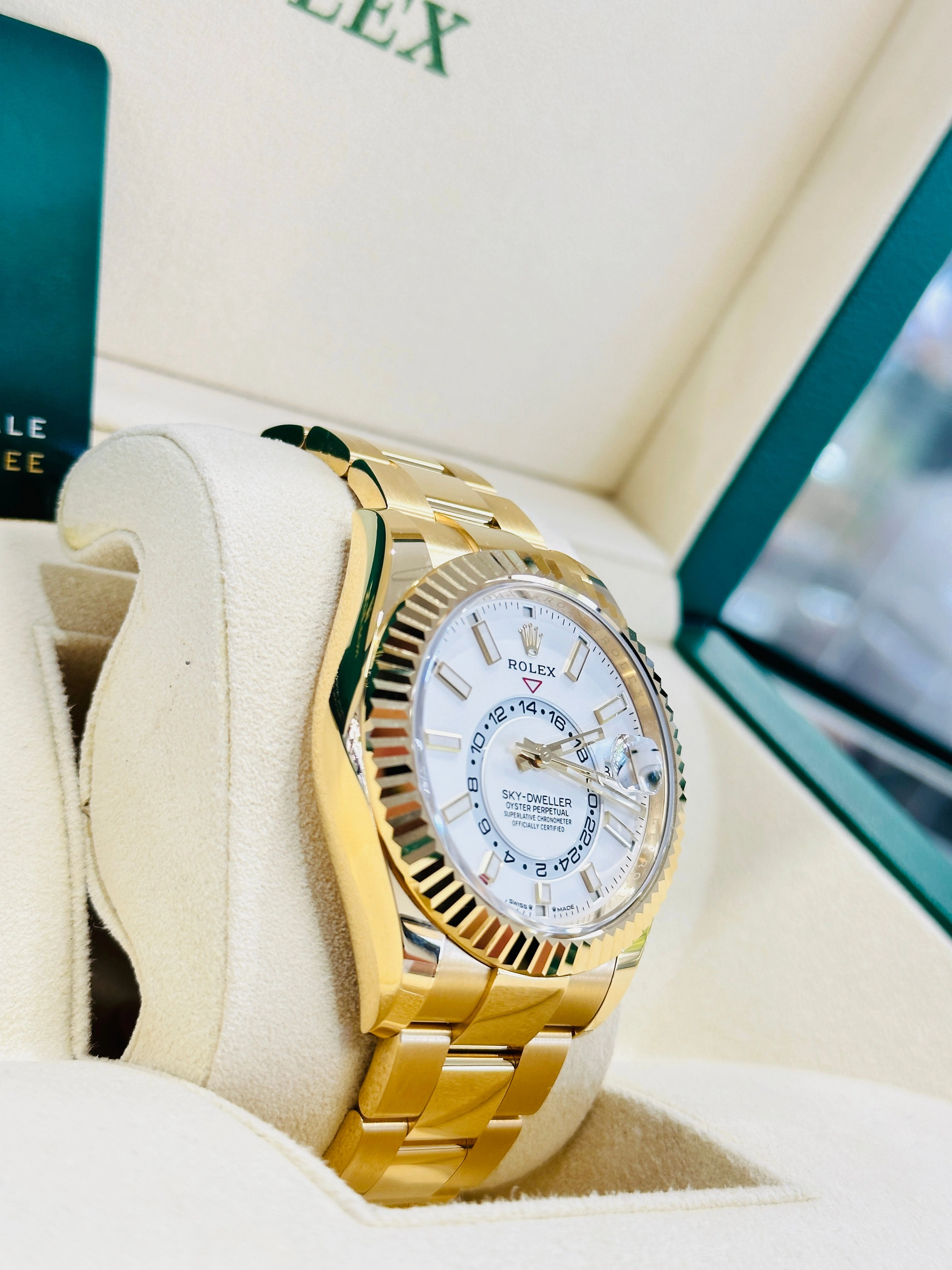Rolex Sky-Dweller 336938 Yellow Gold White Dial UNWORN Box and Papers NEW MODEL 2023!