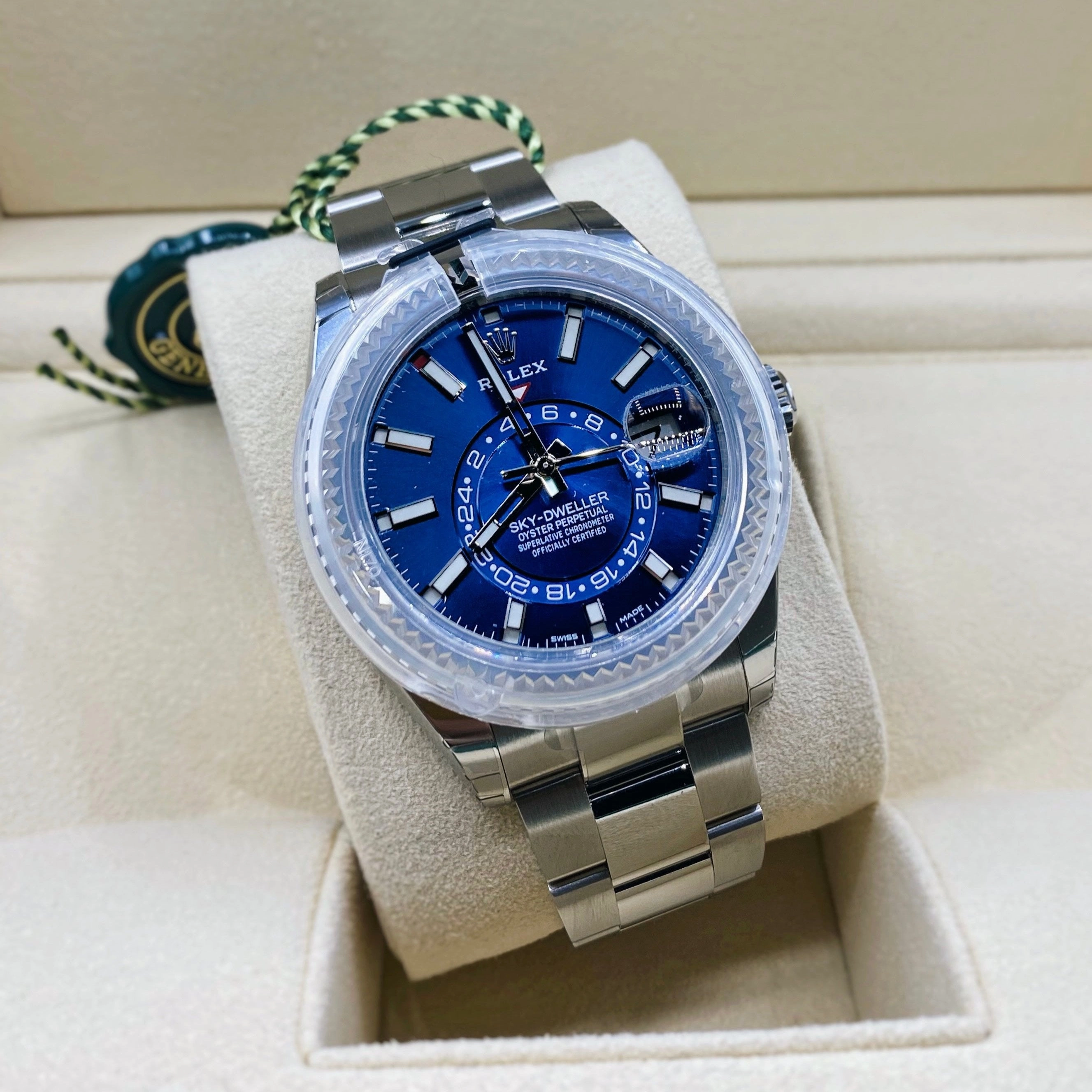 Rolex Sky-Dweller 42mm - Ref: 326934-0003 - Bright Blue Stick Dial, Stainless Steel Oyster Bracelet Watch