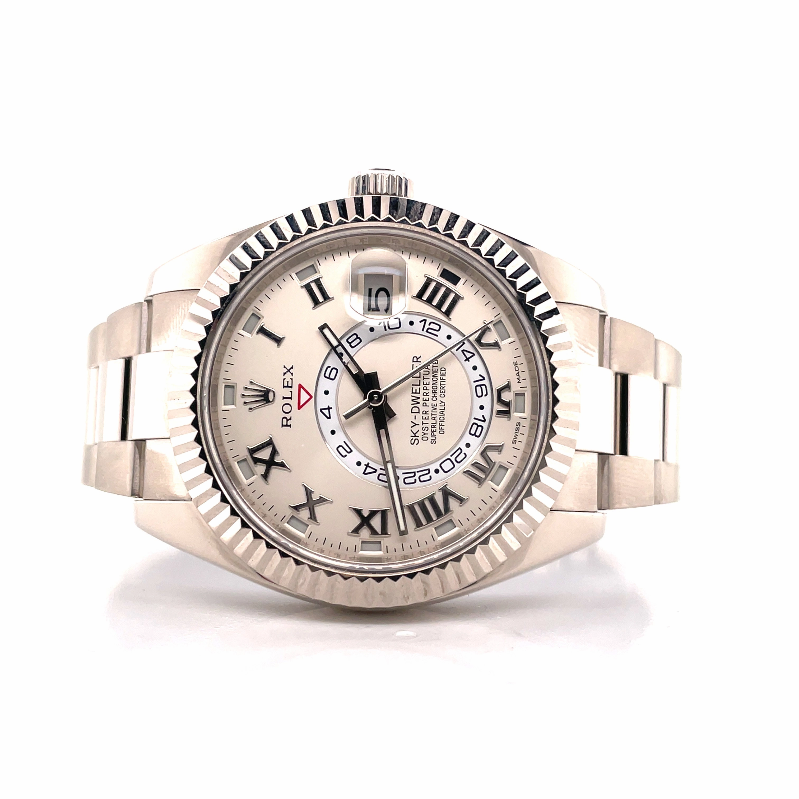 Rolex Sky-Dweller White Gold Oyster Bracelet White Dial 326939 PreOwned