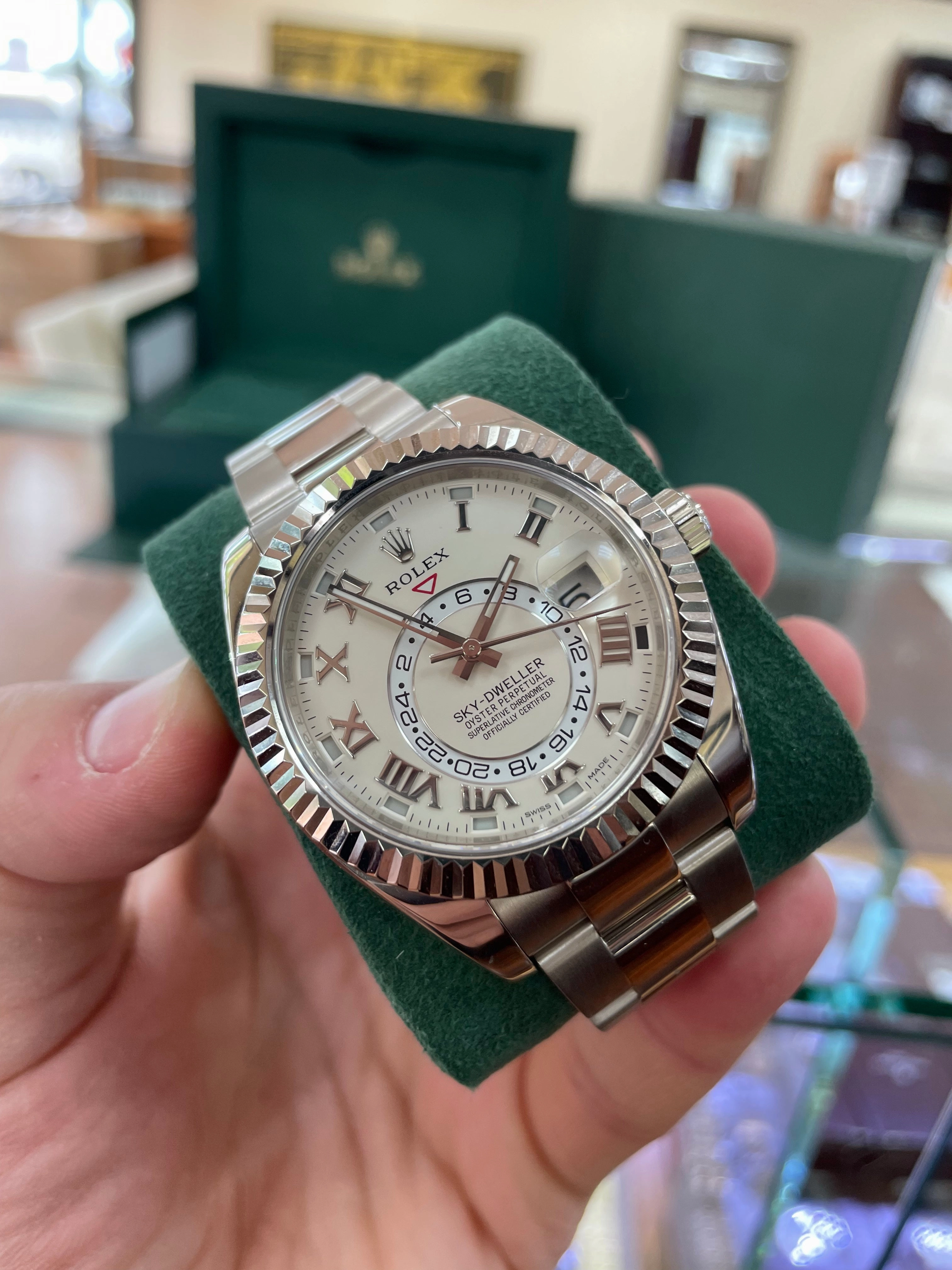 Rolex Sky-Dweller White Gold Oyster Bracelet White Dial 326939 PreOwned