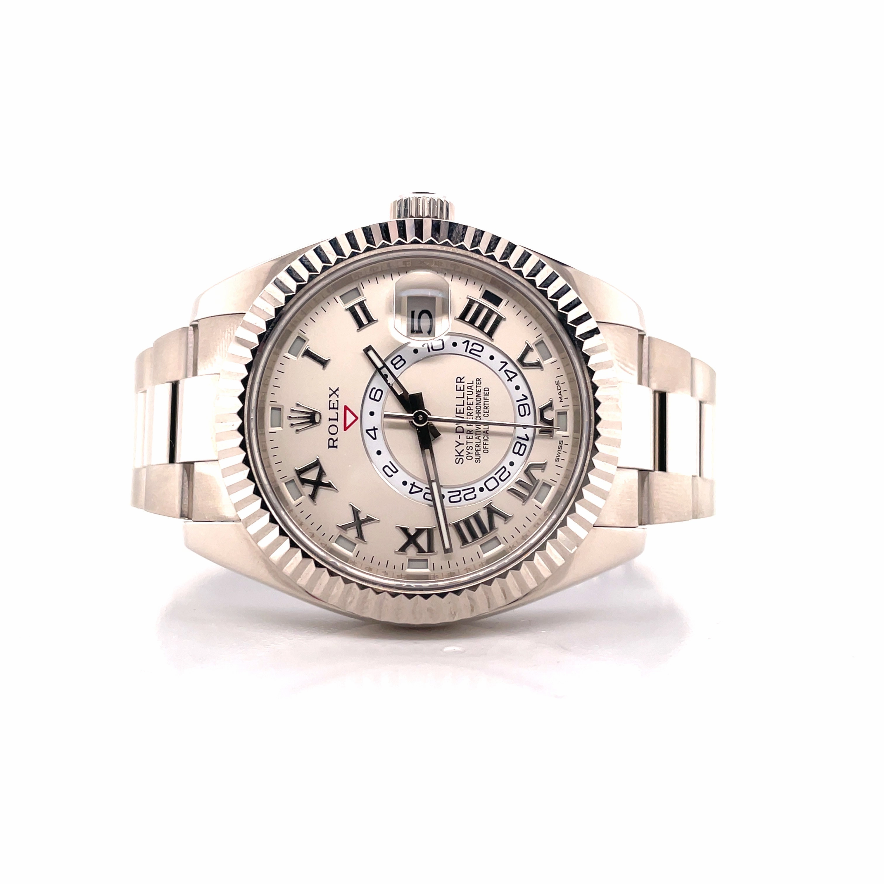 Rolex Sky-Dweller White Gold Oyster Bracelet White Dial 326939 PreOwned