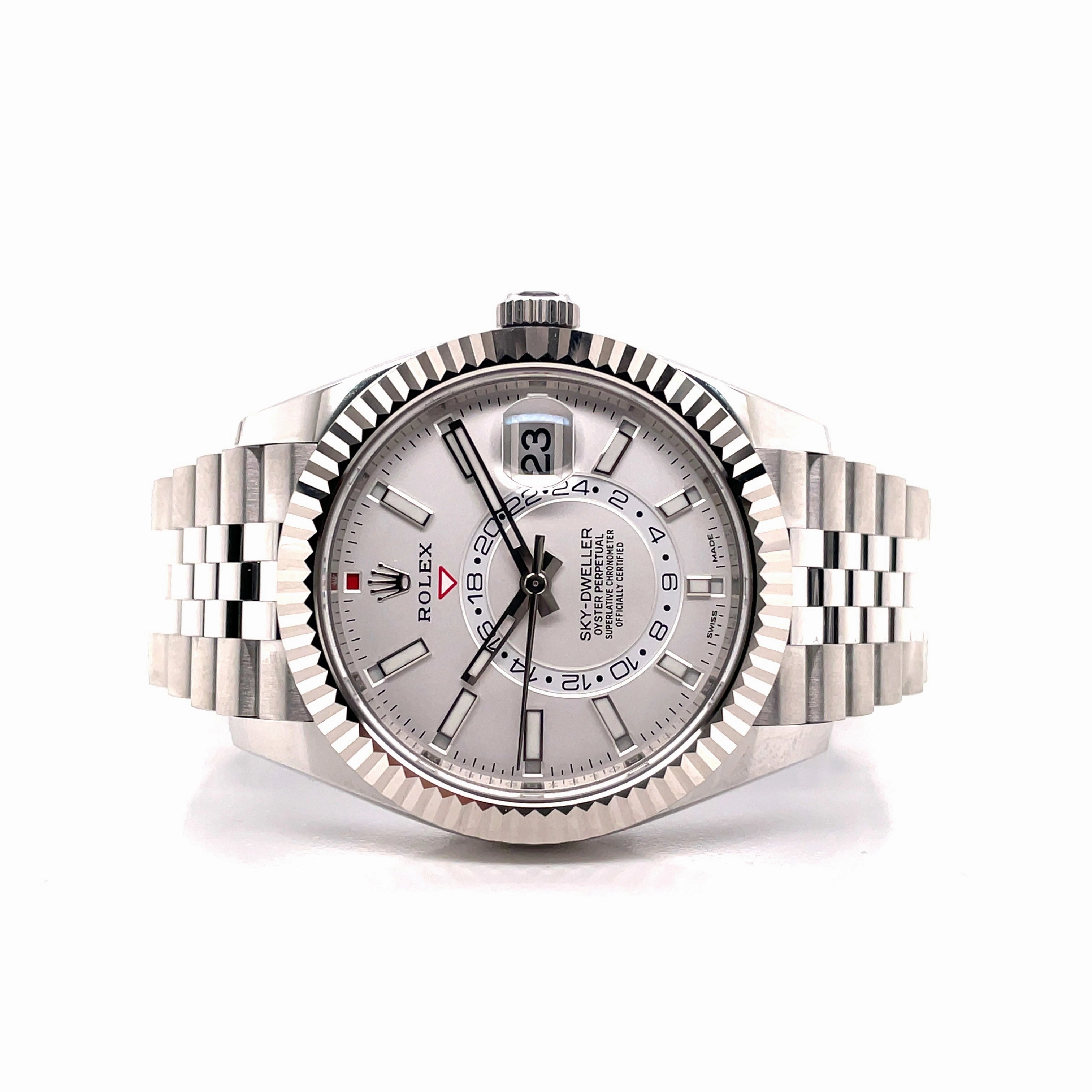 Rolex Sky-Dweller White Jubilee Bracelet 326934 Box and Papers Unworn