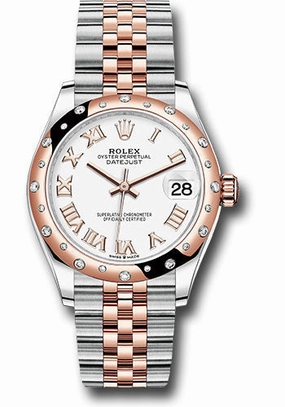 Rolex Steel and Everose Gold Datejust 31 Watch - 24 Diamond Bezel - Ros Index Dial - Jubilee Bracelet 278341RBR wrj