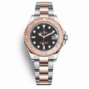 Rolex Yachtmaster 37mm - Ref: 268621-0004 - Black Dial, Two Tone Stainless Steel & 18K Rose Gold Oyster Bracelet Watch