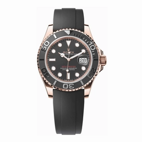 Rolex Yachtmaster 40mm - Ref: 126655-0002 - Black Dial & 18K Rose Gold Case, Black Oysterflex Bracelet Men's Watch