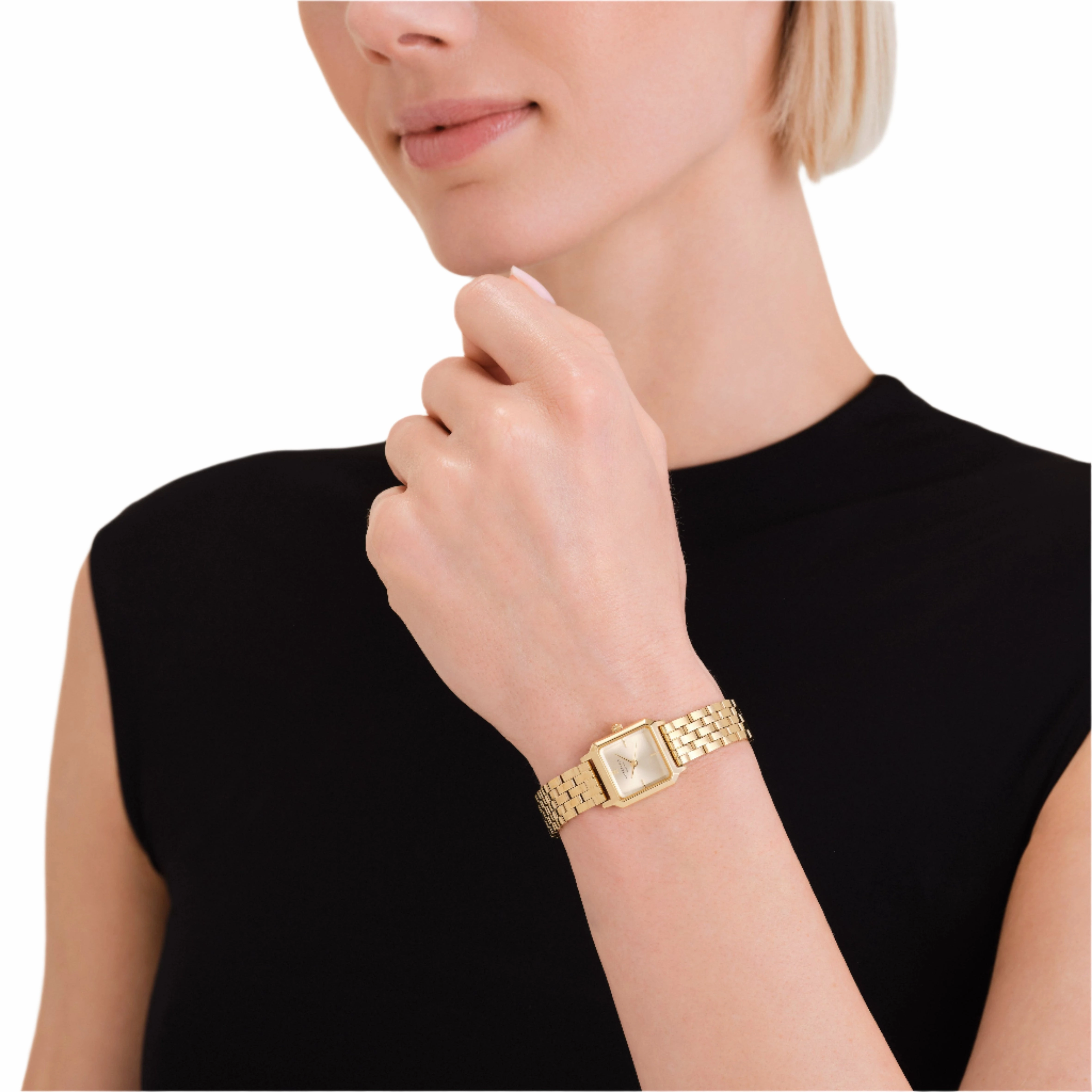 Rosefield Boxelle Gold Dial Stainless Steel Watch BCGSG-B04