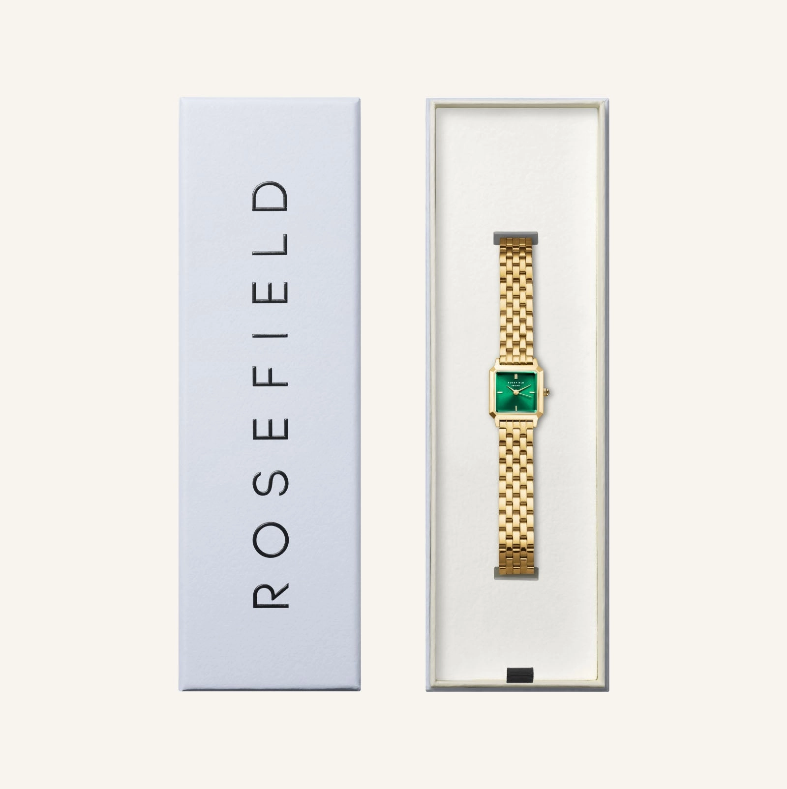 Rosefield Boxelle Green Dial Stainless Steel Watch BEGSG-B05