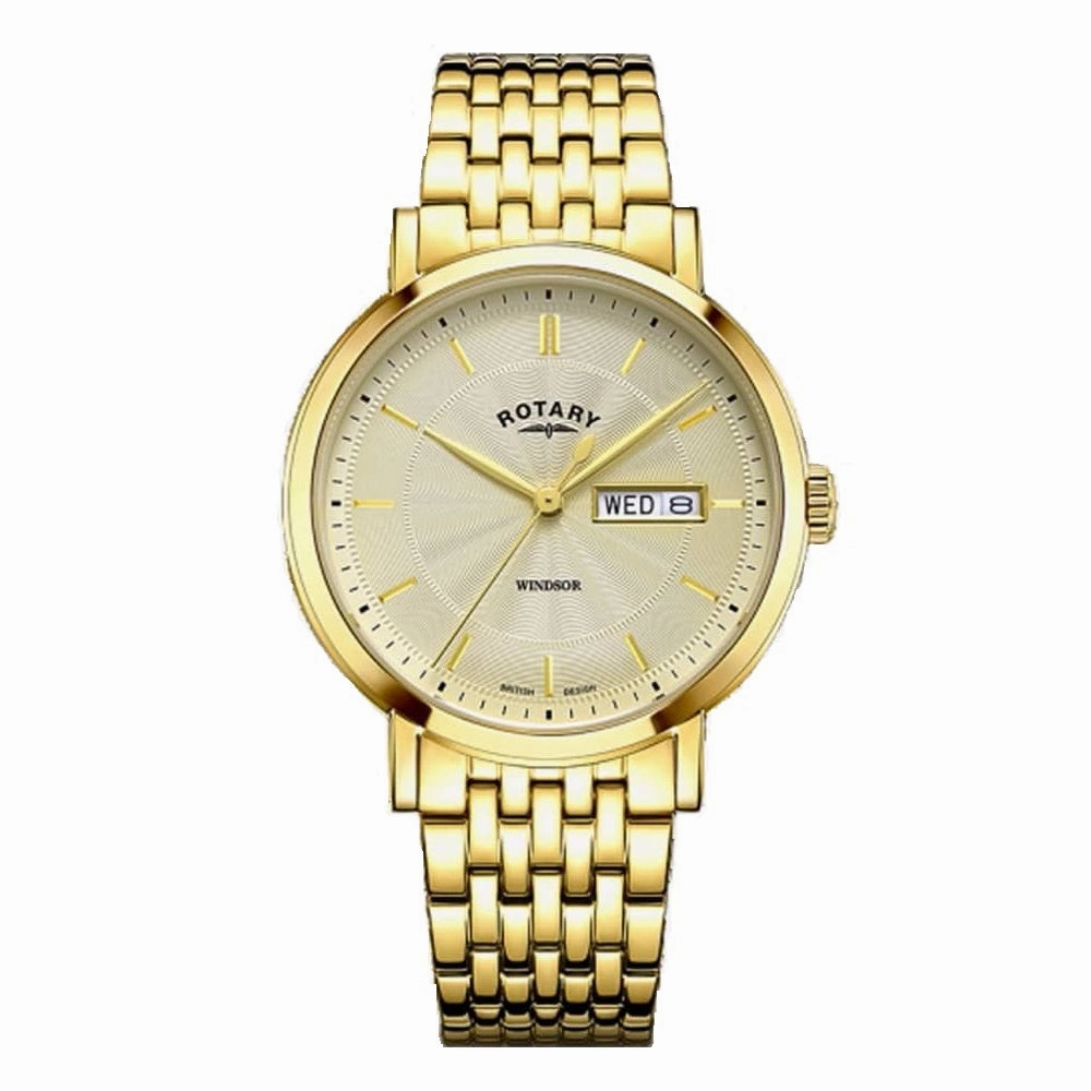 Rotary Gold Tone Windsor Mens Watch GB05423/03
