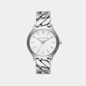 Runway Women Quartz White Dial Analog Stainless Steel Watch MK7474