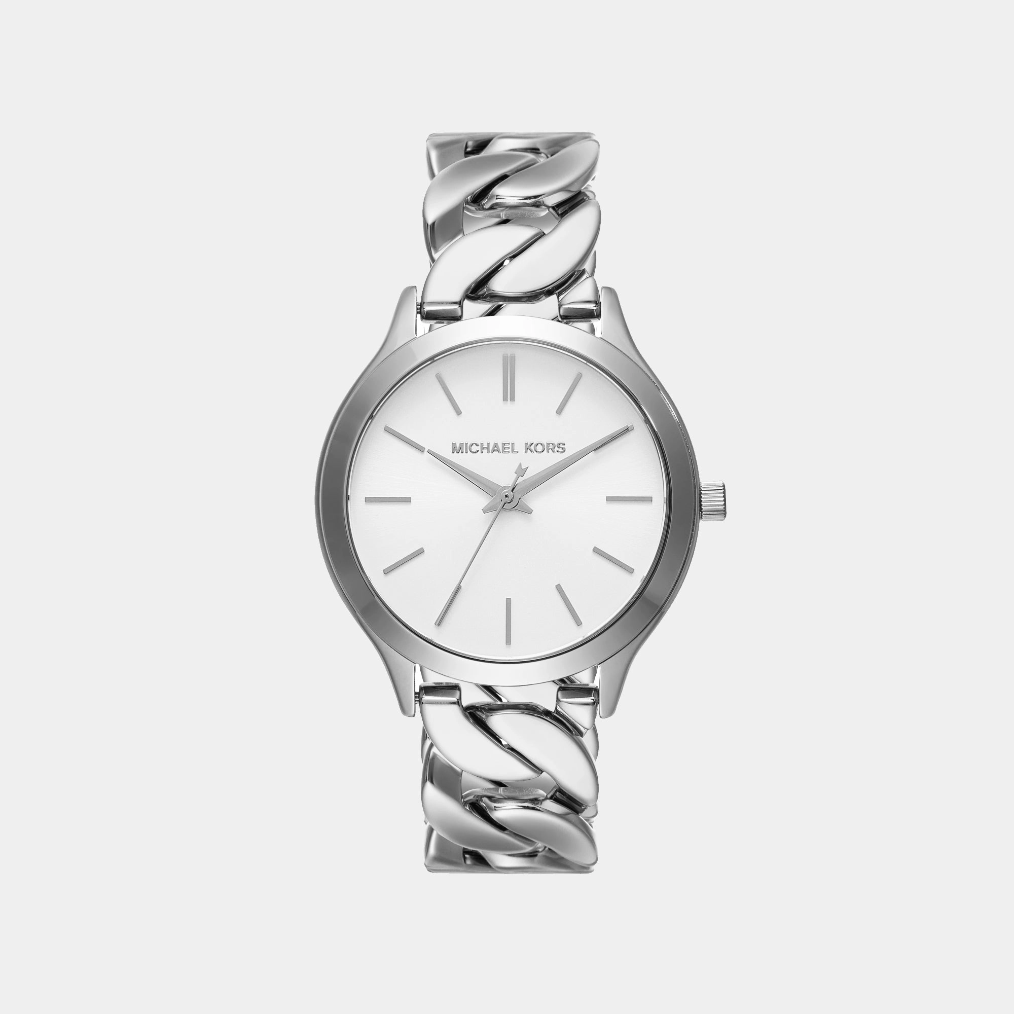 Runway Women Quartz White Dial Analog Stainless Steel Watch MK7474