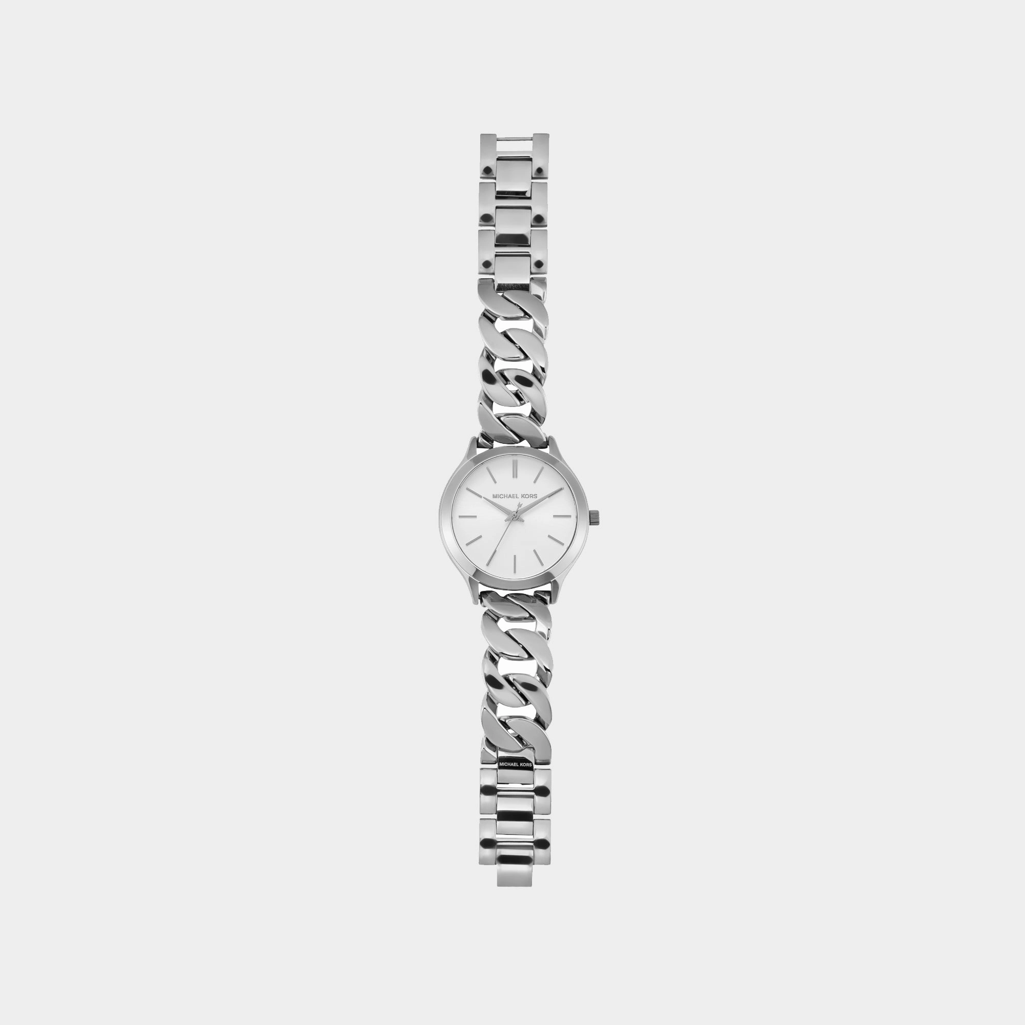 Runway Women Quartz White Dial Analog Stainless Steel Watch MK7474