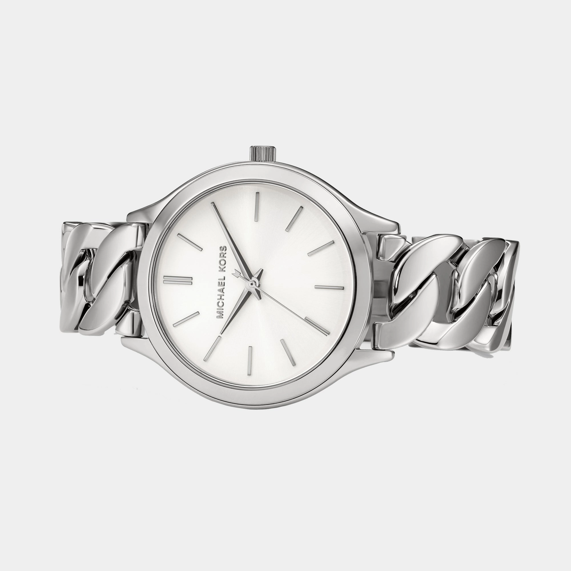 Runway Women Quartz White Dial Analog Stainless Steel Watch MK7474