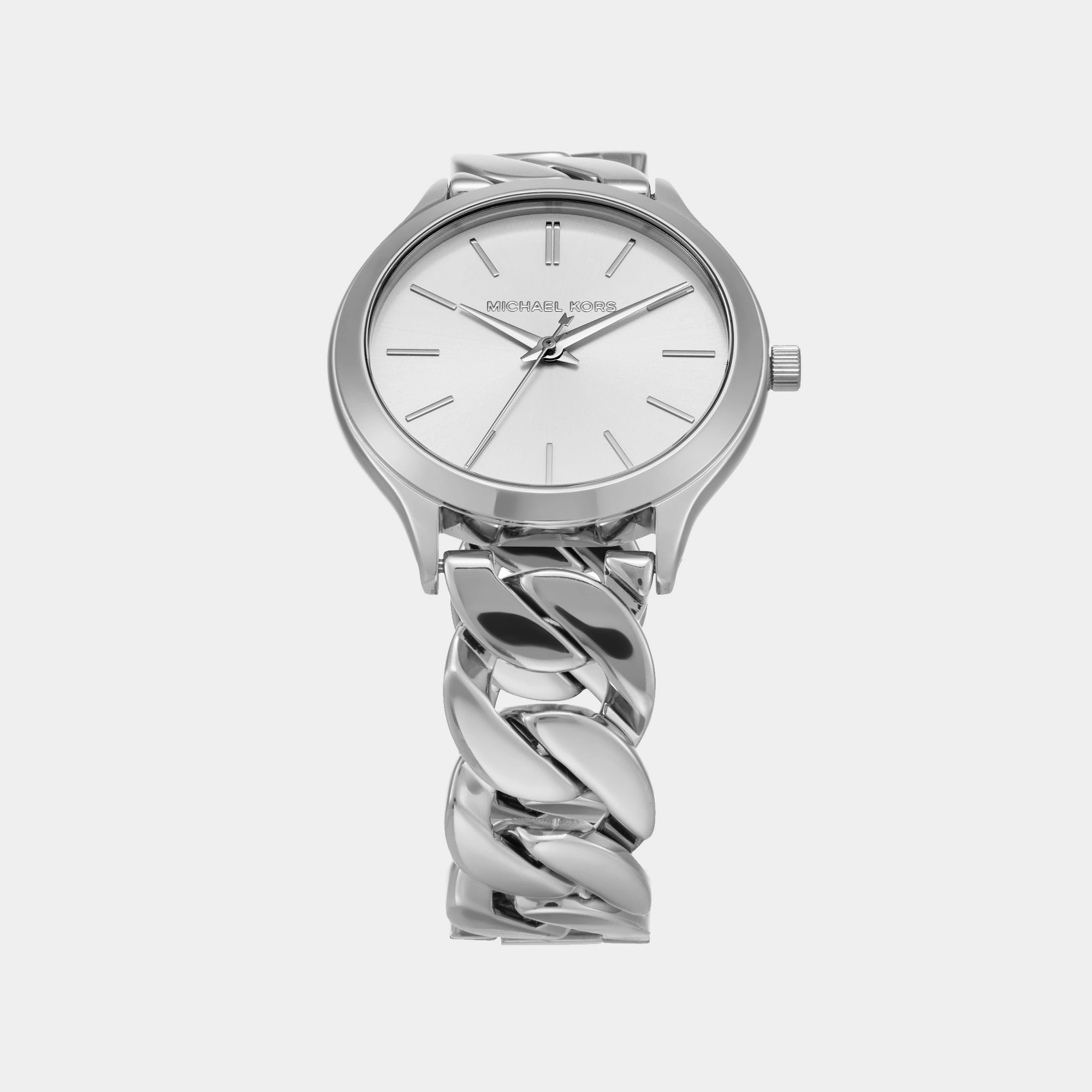 Runway Women Quartz White Dial Analog Stainless Steel Watch MK7474