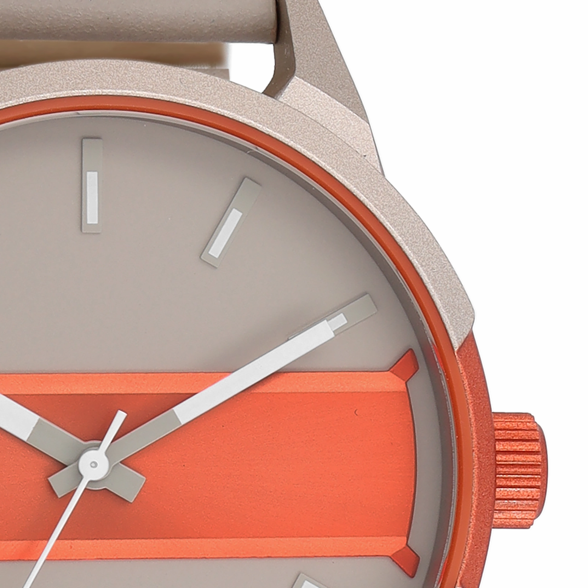 Sand/fluo orange OOZOO watch with sand leather strap - C11230