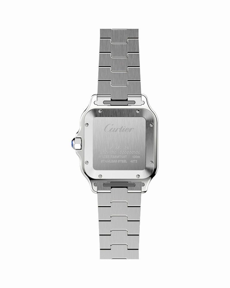 SANTOS DE CARTIER, LARGE, AUTOMATIC, YELLOW GOLD AND STEEL, INTERCHANGEABLE METAL AND LEATHERS BRACELETS