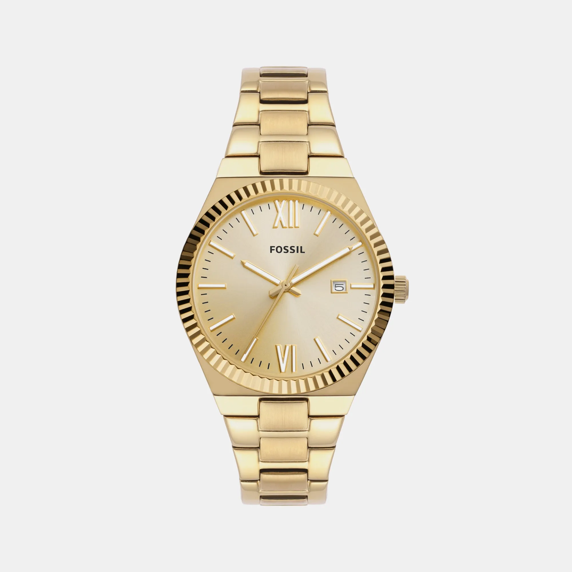 Scarlette Women Quartz Gold Dial Analog Stainless Steel Watch ES5299