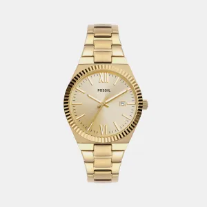 Scarlette Women Quartz Gold Dial Analog Stainless Steel Watch ES5299