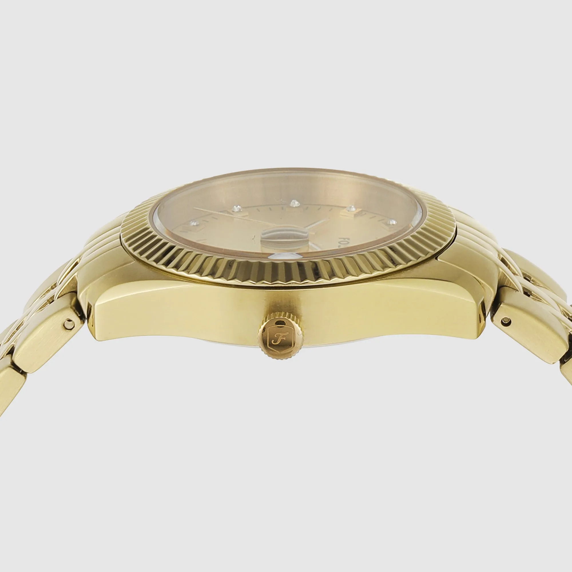 Scarlette Women Quartz Gold Dial Analog Stainless Steel Watch ES5338