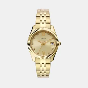 Scarlette Women Quartz Gold Dial Analog Stainless Steel Watch ES5338