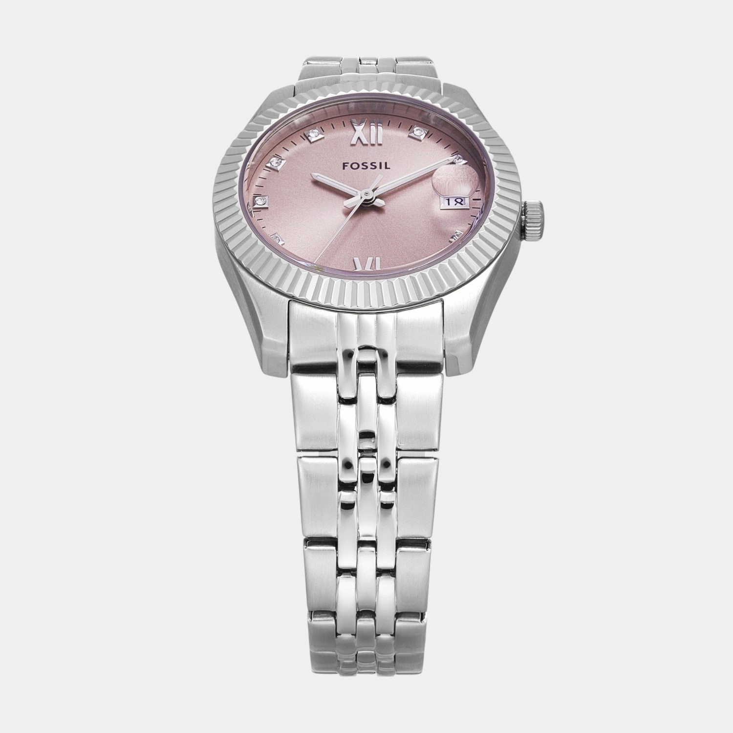 Scarlette Women Quartz Pink Dial Analog Stainless Steel Watch ES5403