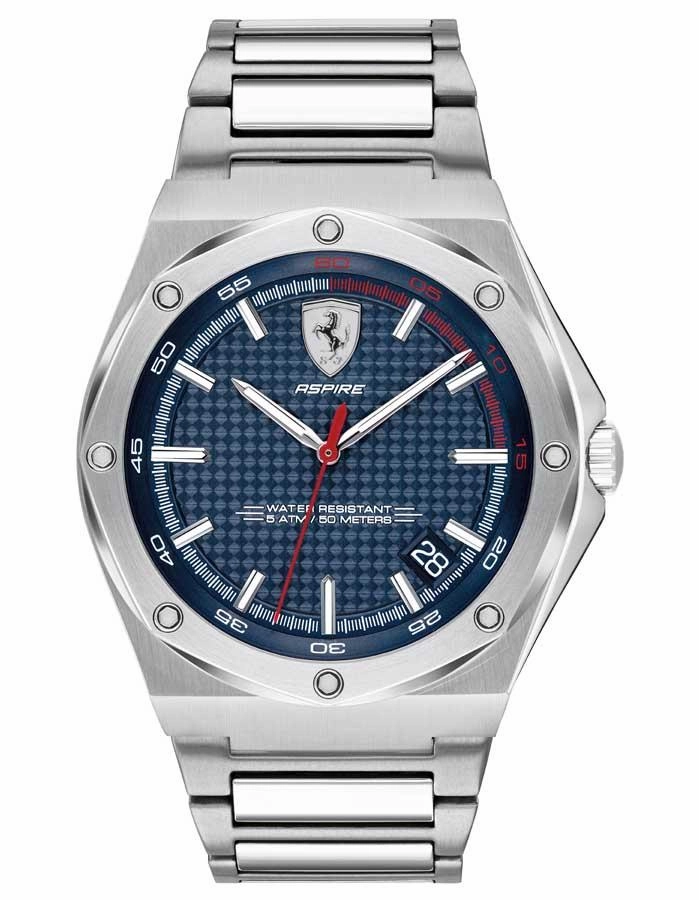 Scuderia Ferrari Aspire Watch - Stainless Steel - Blue Dial - Date - Bracelet