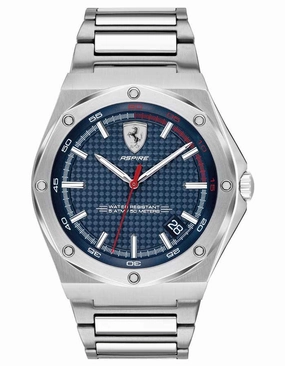 Scuderia Ferrari Aspire Watch - Stainless Steel - Blue Dial - Date - Bracelet