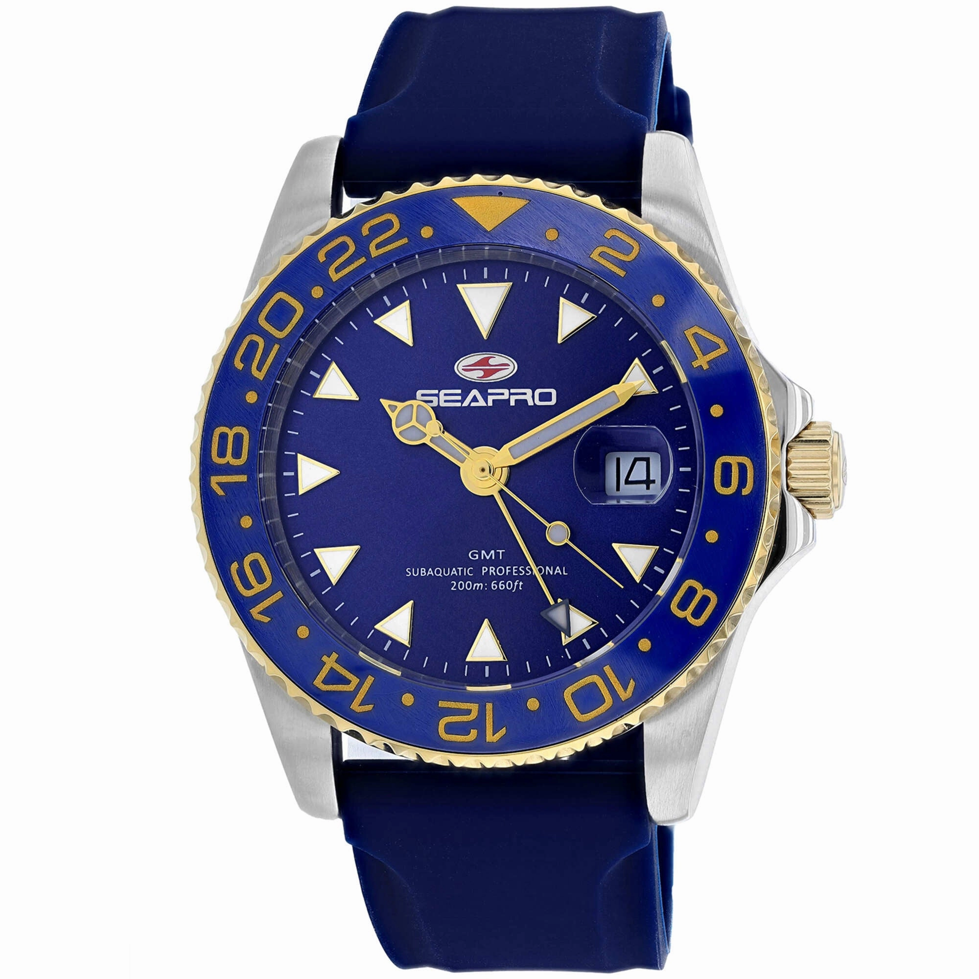 Seapro Men's Watch - Agent Quartz Silver Tone Case Blue Dial Rubber Strap | SP0124