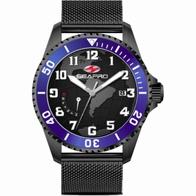 Seapro Men's Watch - Voyager Black Dial Plated Stainless Steel Bracelet | SP4762