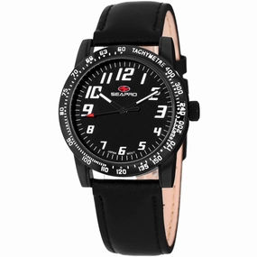 Seapro Women's Watch - Bold Quartz Black Stainless Steel Leather Strap | SP5214
