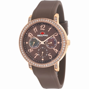Seapro Women's Watch - Swell Quartz Rose Gold Case Brown Dial Rubber Strap | SP4414