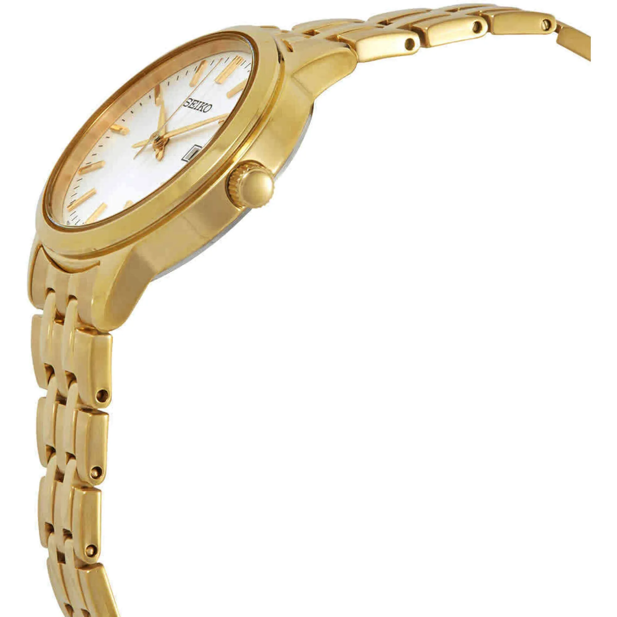 Seiko Women's Watch - Quartz White Dial Yellow Gold Bracelet | SUR412