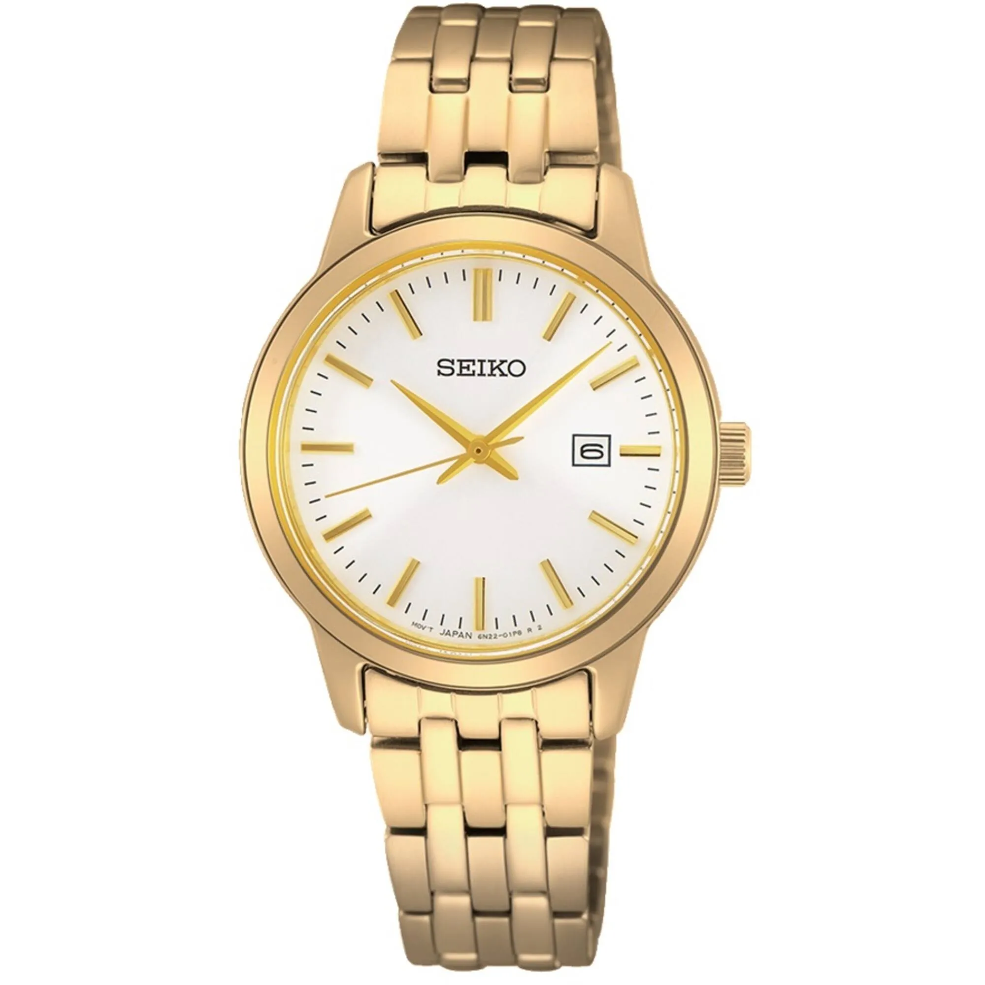 Seiko Women's Watch - Quartz White Dial Yellow Gold Bracelet | SUR412