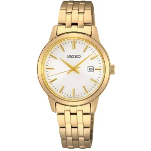 Seiko Women's Watch - Quartz White Dial Yellow Gold Bracelet | SUR412