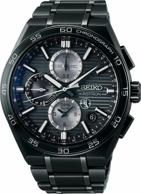 Seiko Astron GPS Solar Dual Time Chronograph in Night Sky Black Watch