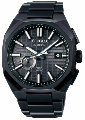 Seiko Astron GPS Solar Jet Black Crystal Box Watch
