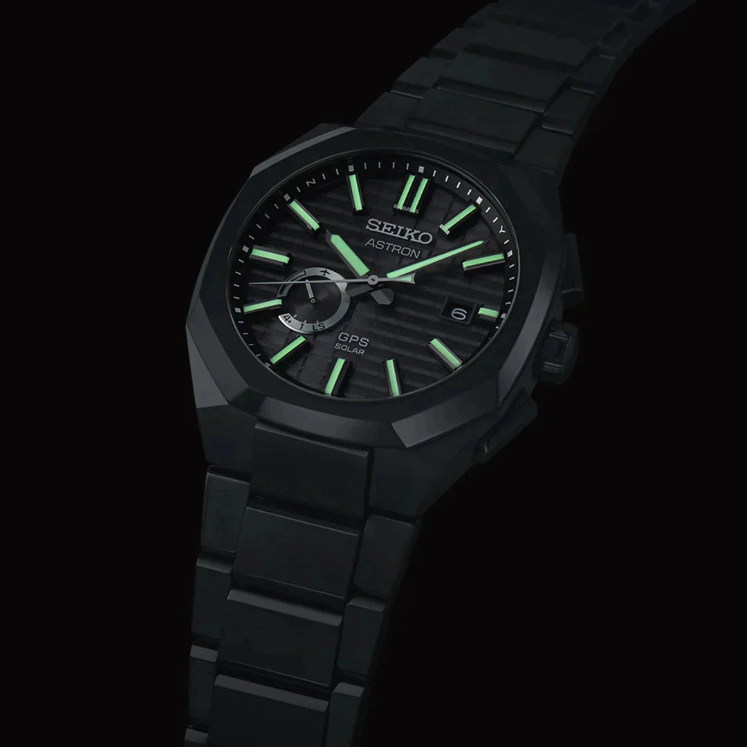 Seiko Astron GPS Solar Jet Black Crystal Box Watch