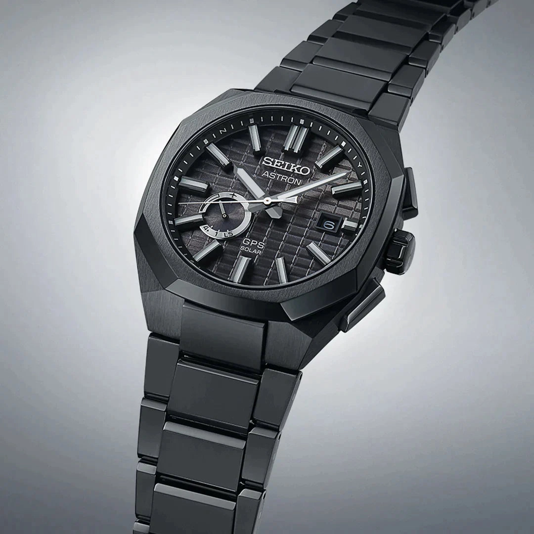 Seiko Astron GPS Solar Jet Black Crystal Box Watch