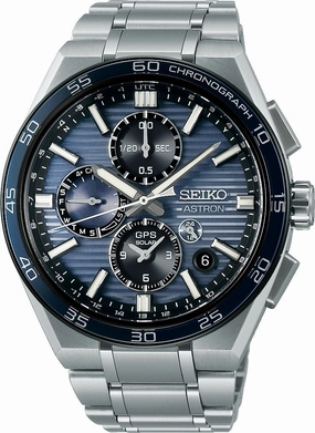Seiko Astron Watch GPS Solar Dual Time Chronograph in Slate Blue Pre-Order