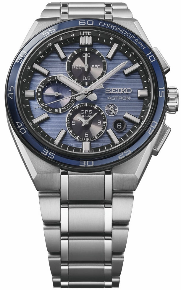 Seiko Astron Watch GPS Solar Dual Time Chronograph in Slate Blue Pre-Order