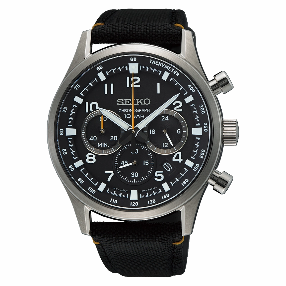 Seiko Conceptual Series Black Dial Nylon Strap Watch SSB449P