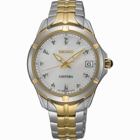 Seiko Coutura Analogue Mother of Pearl Dial Stainless Steel Watch SUR594P