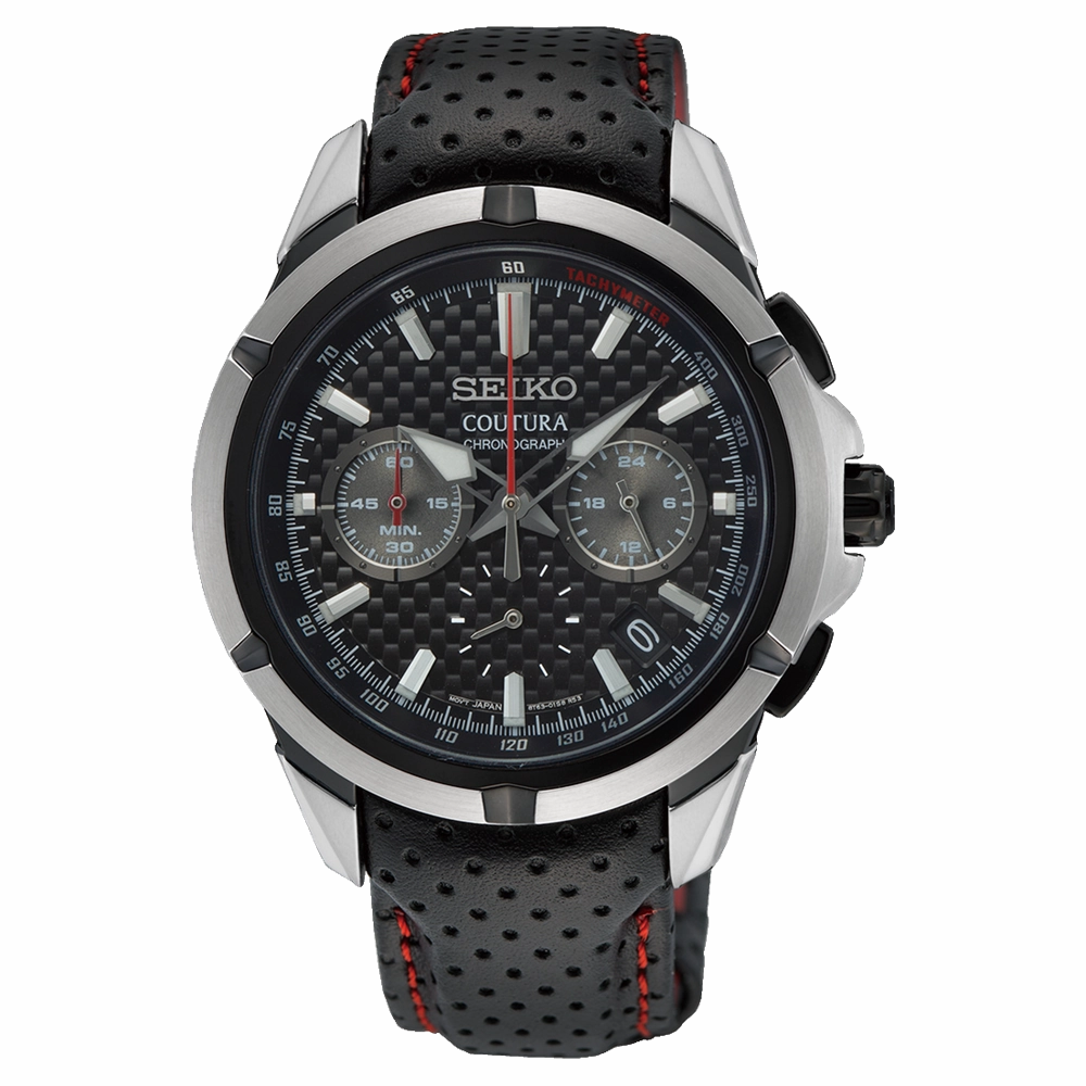 Seiko Coutura Carbon Fibre Dial Chronograph Watch SSB437P